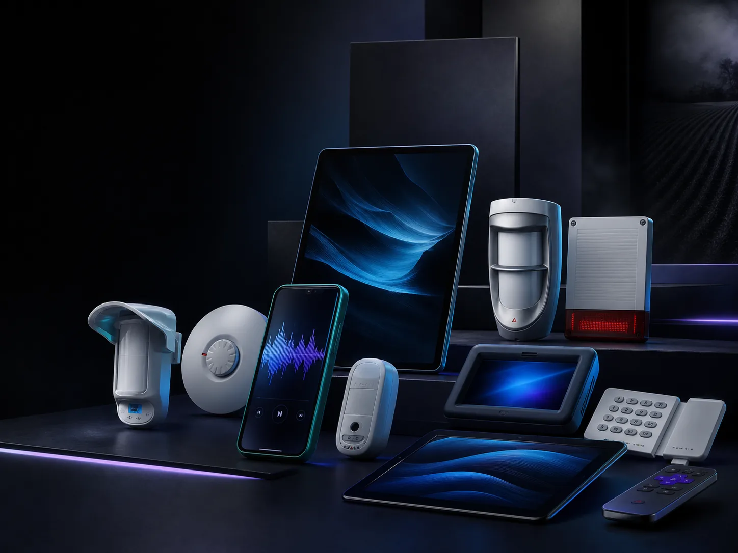 Cinematic composition of streaming, audio, connected security, and field software products
