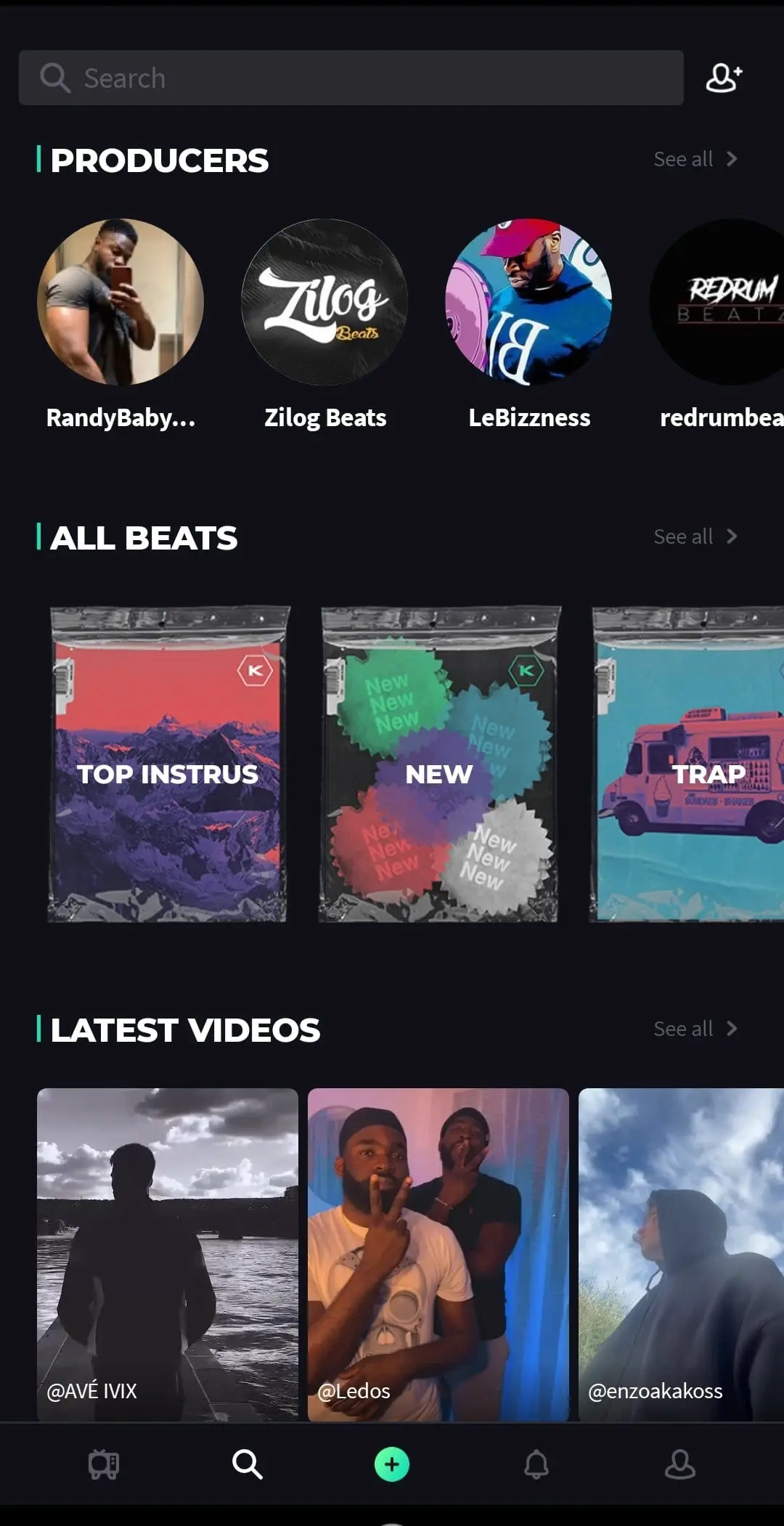 Keakr Search & Discover Screen